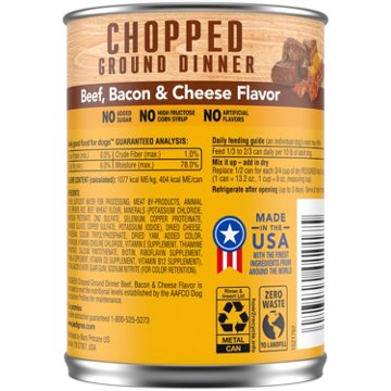 Pedigree Chopped Ground Dinner Adult Wet Dog Food - Beef Bacon & Cheese Flavor