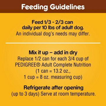 Pedigree Chopped Ground Dinner Adult Wet Dog Food - Beef Bacon & Cheese Flavor