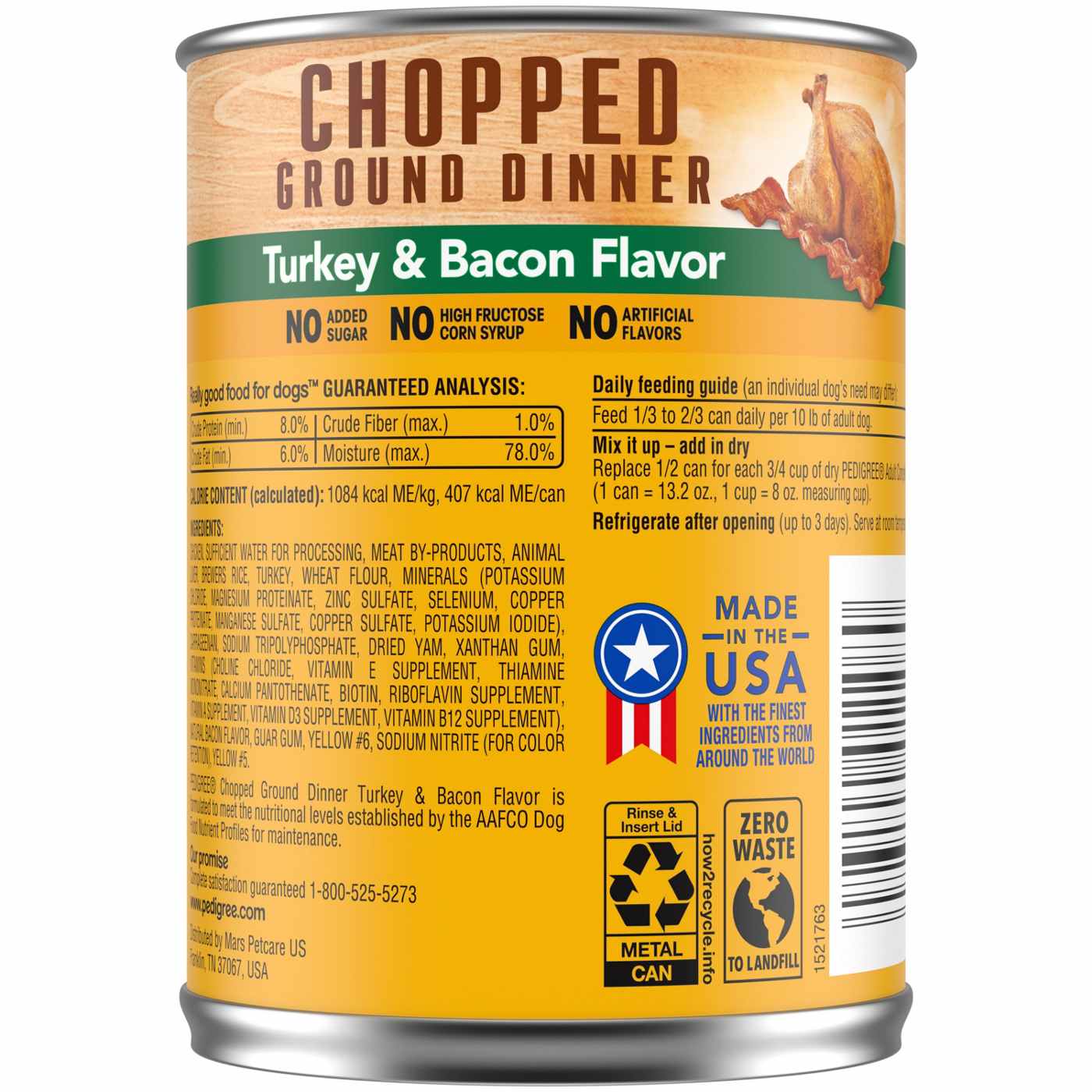 Pedigree Chopped Ground Dinner with Turkey & Bacon Soft Wet Dog Food; image 3 of 5