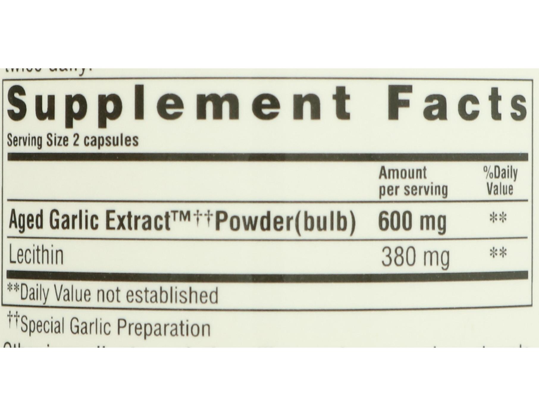 Kyolic Aged Garlic Extract Plus Lecithin Formula 104 Capsules; image 2 of 2