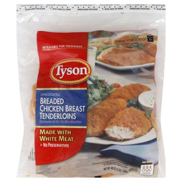 Tyson Uncooked Breaded Chicken Breast Tenderloins - Shop ...