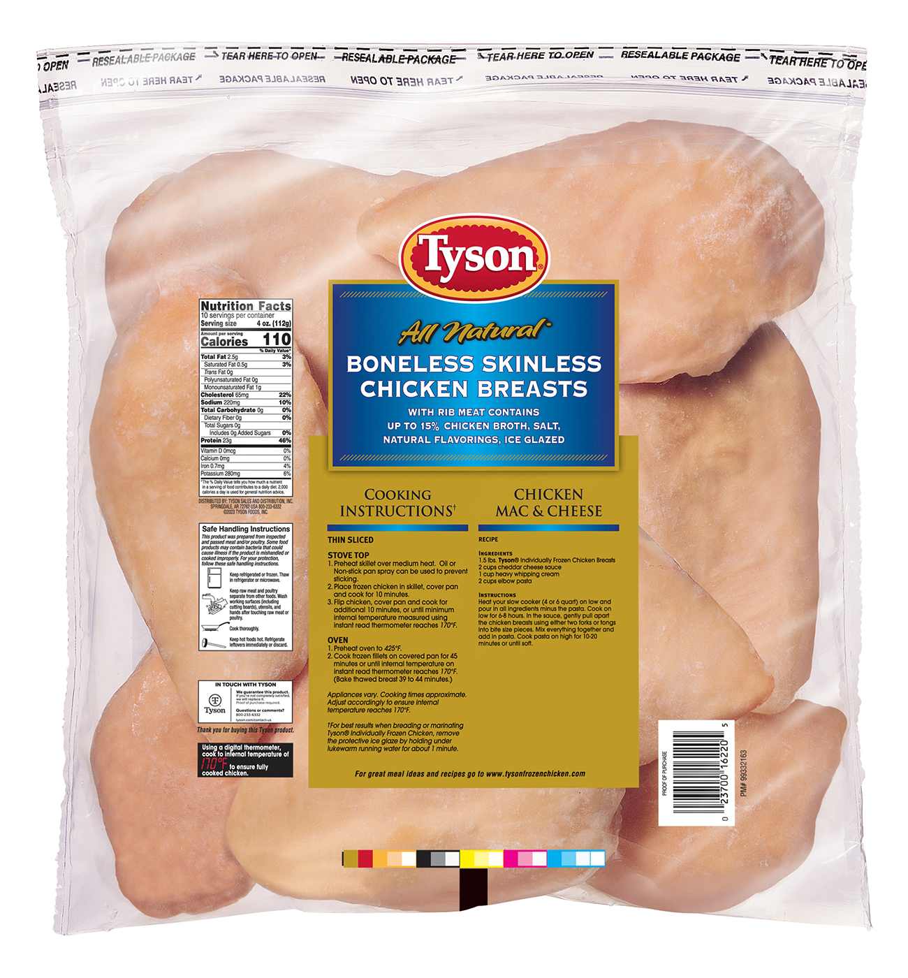 Tyson Frozen Boneless Skinless Chicken Breasts, Thin Sliced; image 2 of 3