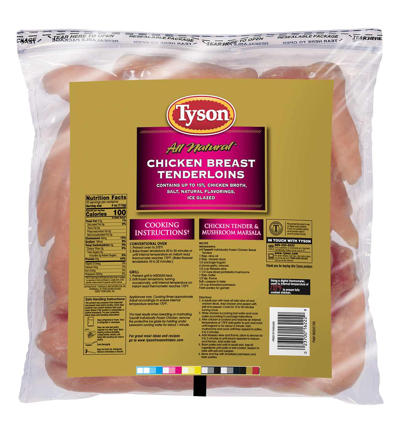 Tyson Frozen Chicken Breast Tenderloins; image 2 of 3