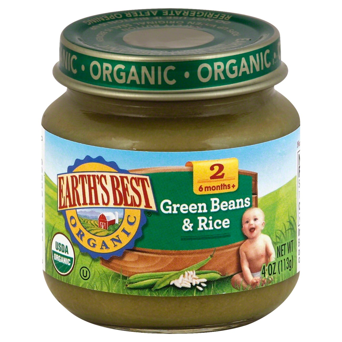 Earth's Best Organic Stage 2 Baby Food - Green Beans & Rice - Shop Baby ...