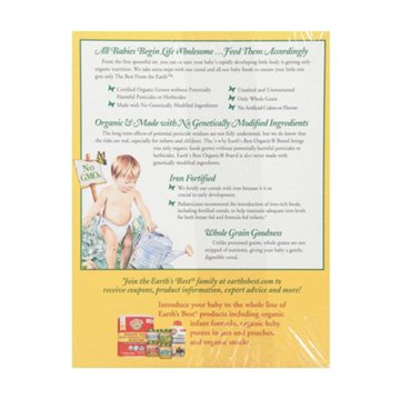 Earth's Best Organic Whole Grain Oatmeal Cereal for Baby, 8 oz