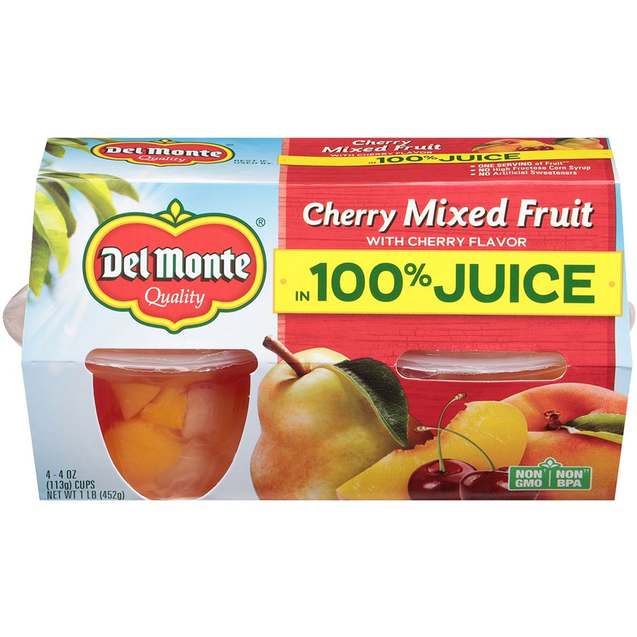 Del Monte Cherry Mixed Fruit In Light Syrup Cherry Flavor Shop Mixed