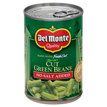 Del Monte No Salt Added Blue Lake Cut Green Beans, 14.5 oz
