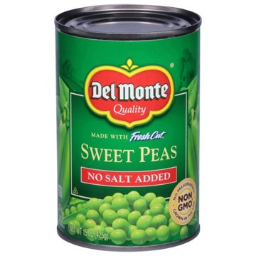 Del Monte No Salt Added Sweet Peas, 15 oz