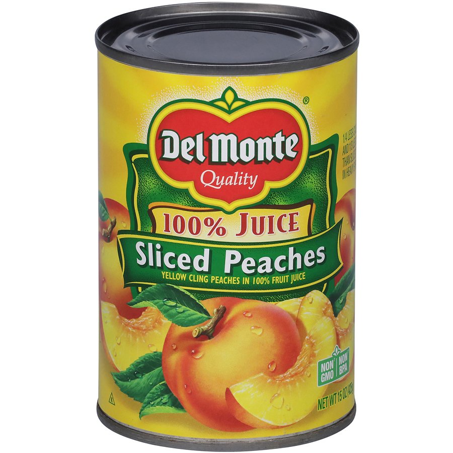 Del Monte Sliced Peaches in 100 Juice Shop Peaches, plums