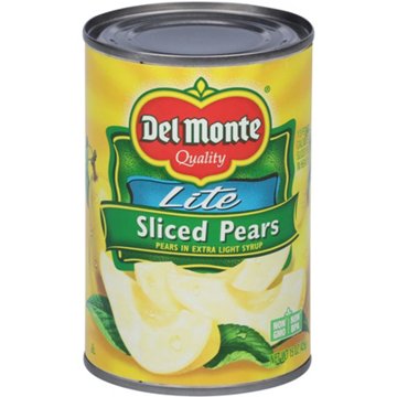 Del Monte Lite Sliced Pears in Extra Light Syrup, 15 oz