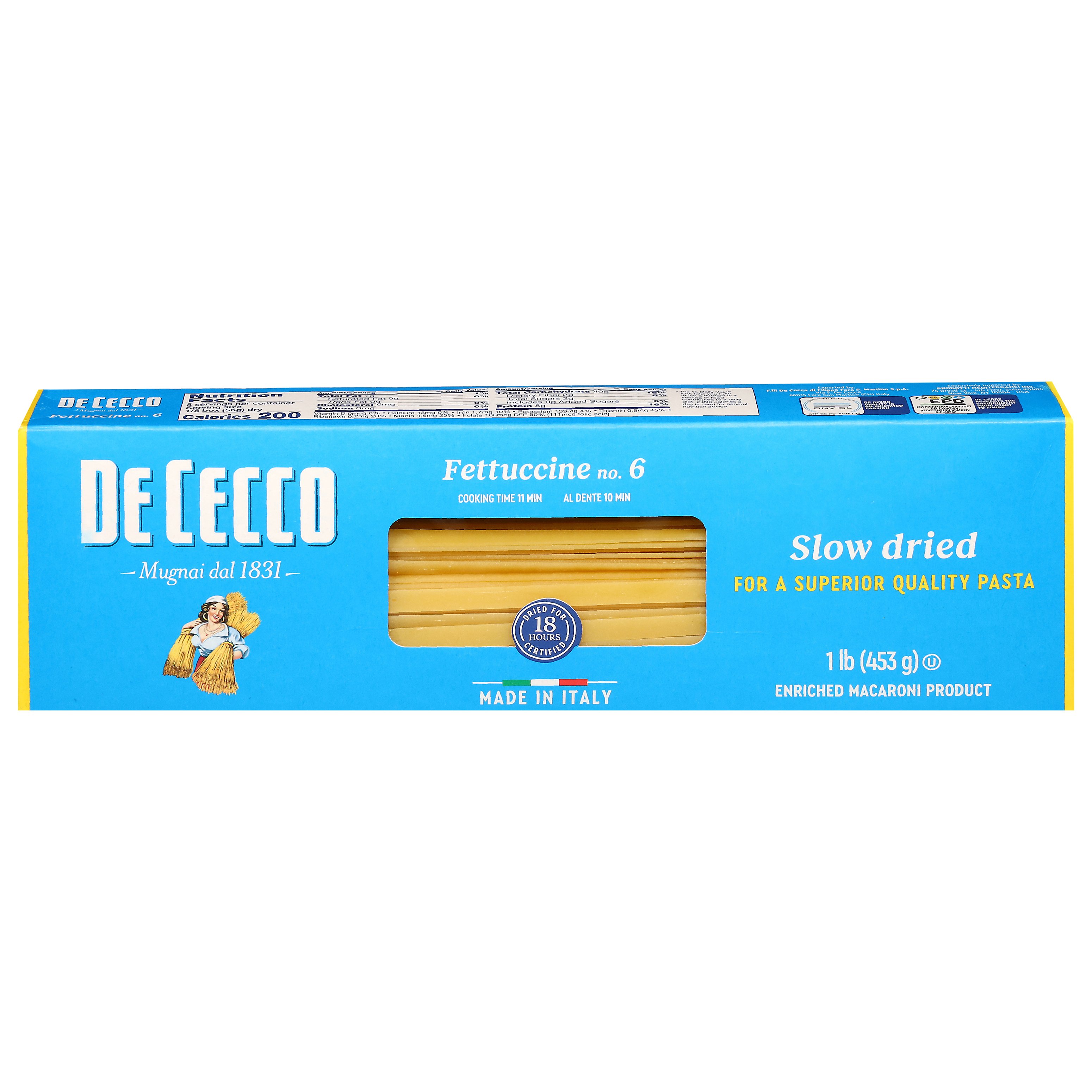 De Cecco ENRICHED MACARONI PRODUCT, FETTUCCINE NO. 6 PASTA