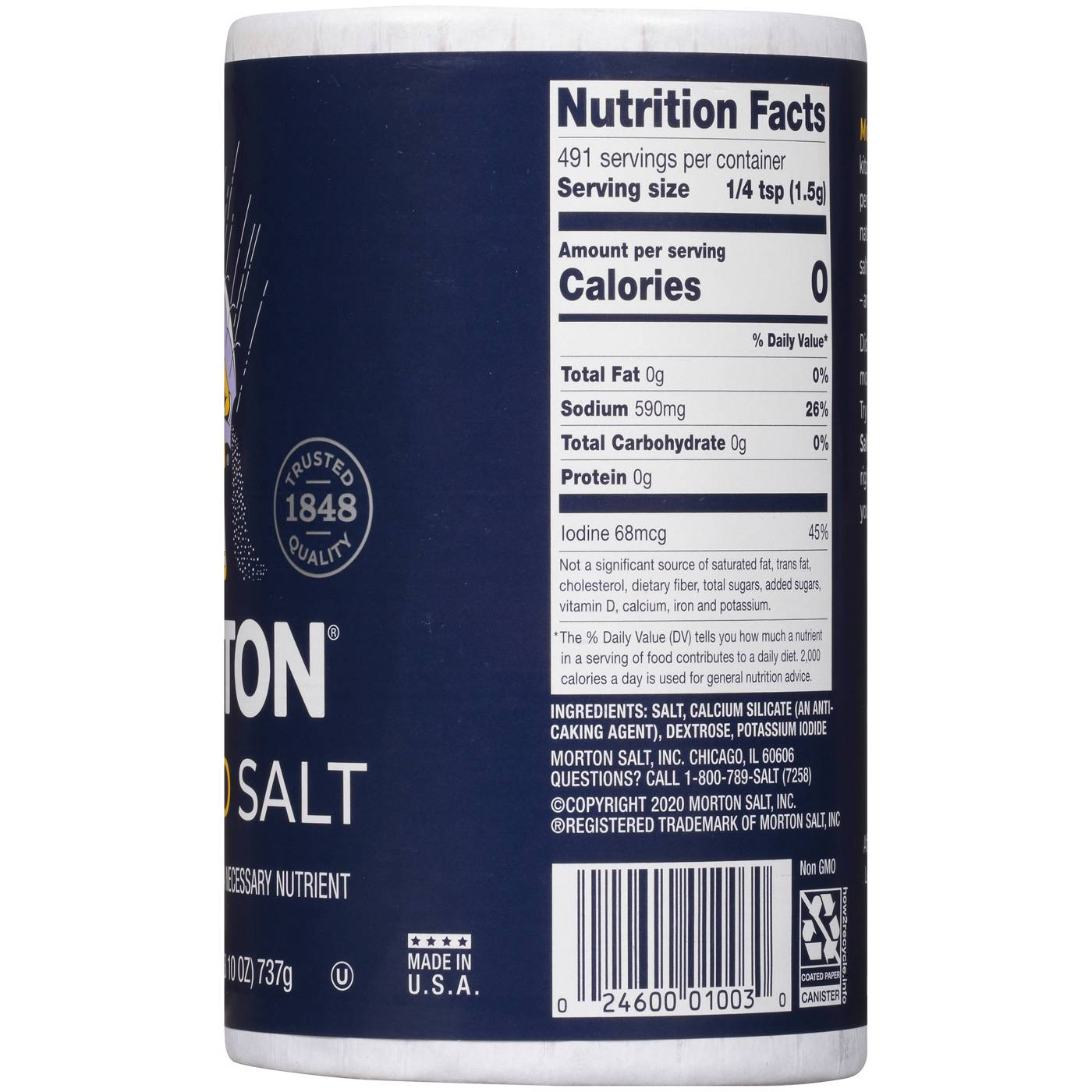 Morton Iodized Table Salt; image 4 of 7