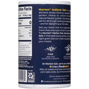 Morton Iodized Table Salt, 1.625 lb