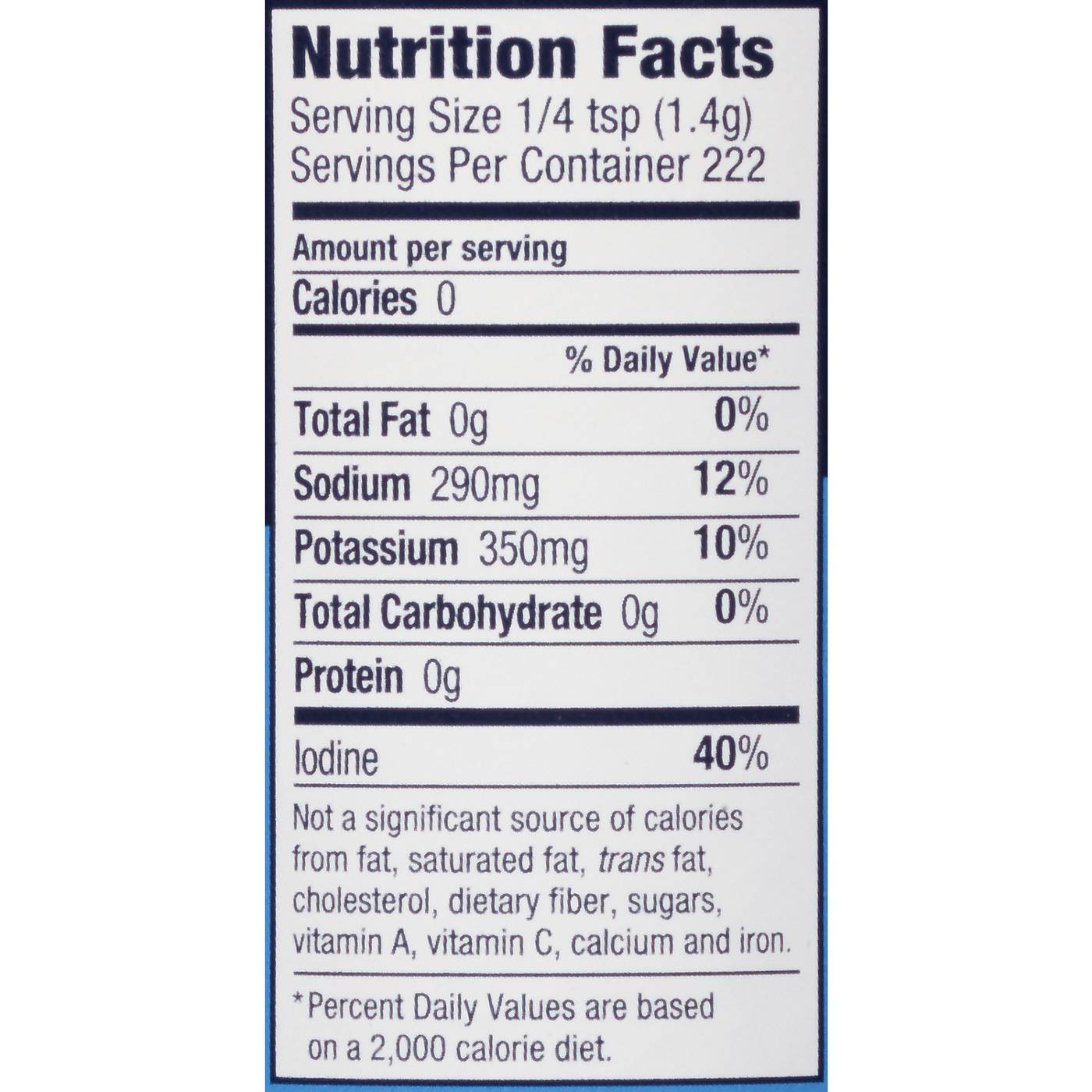 Calories in Morton Lite Salt Mixture and Nutrition Facts