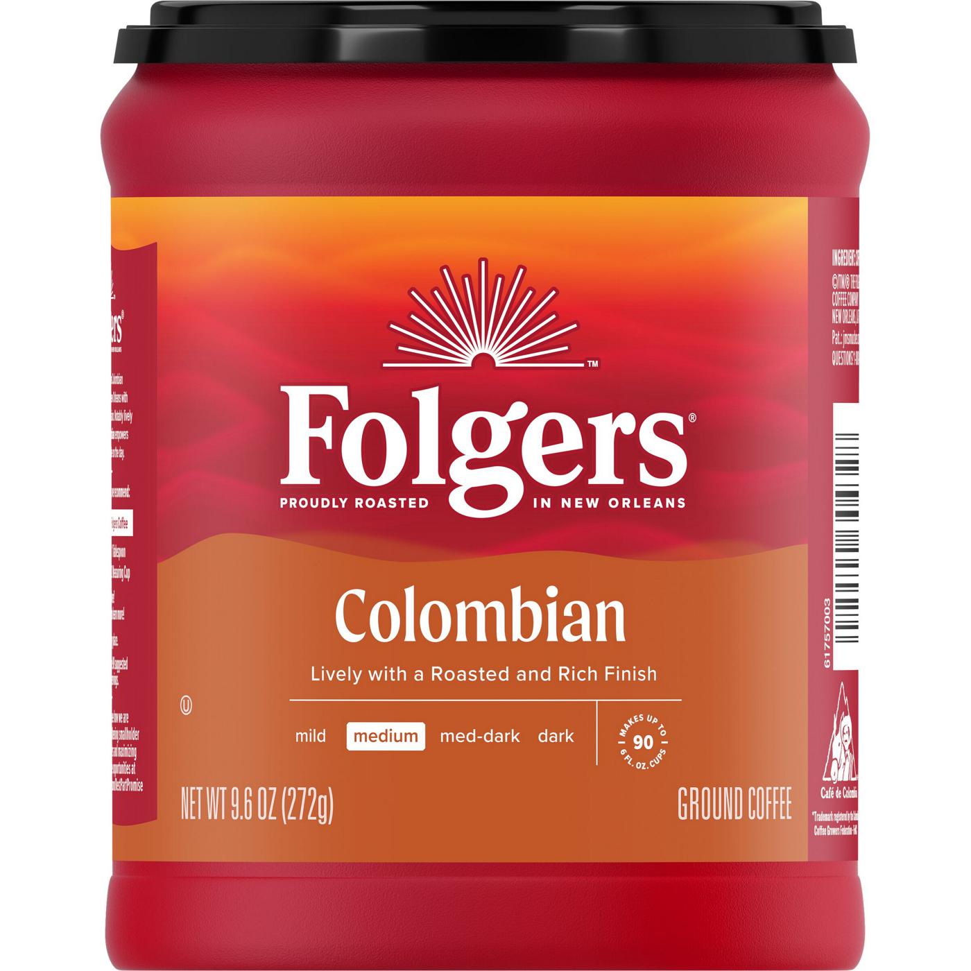 Folgers 100% Colombian Medium-Dark Roast Ground Coffee; image 1 of 7