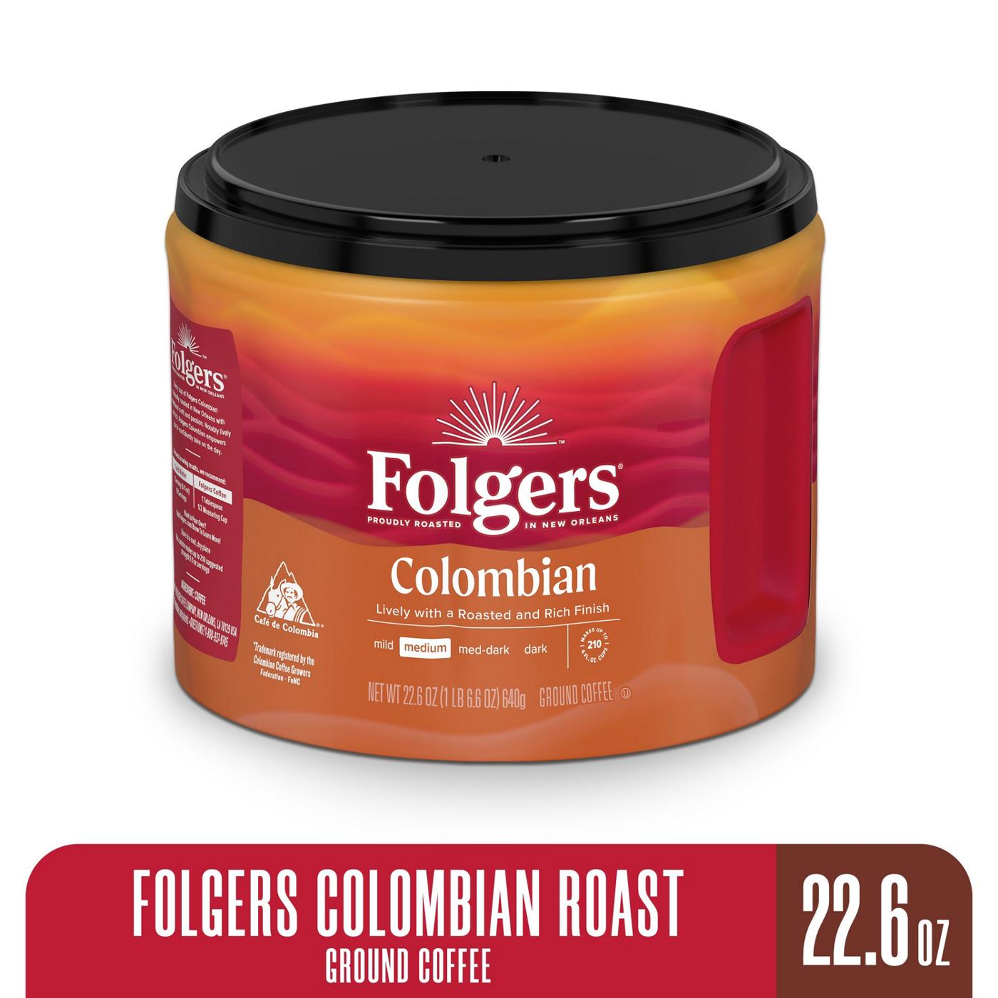 Folgers 100% Colombian Medium Roast Ground Coffee; image 5 of 6