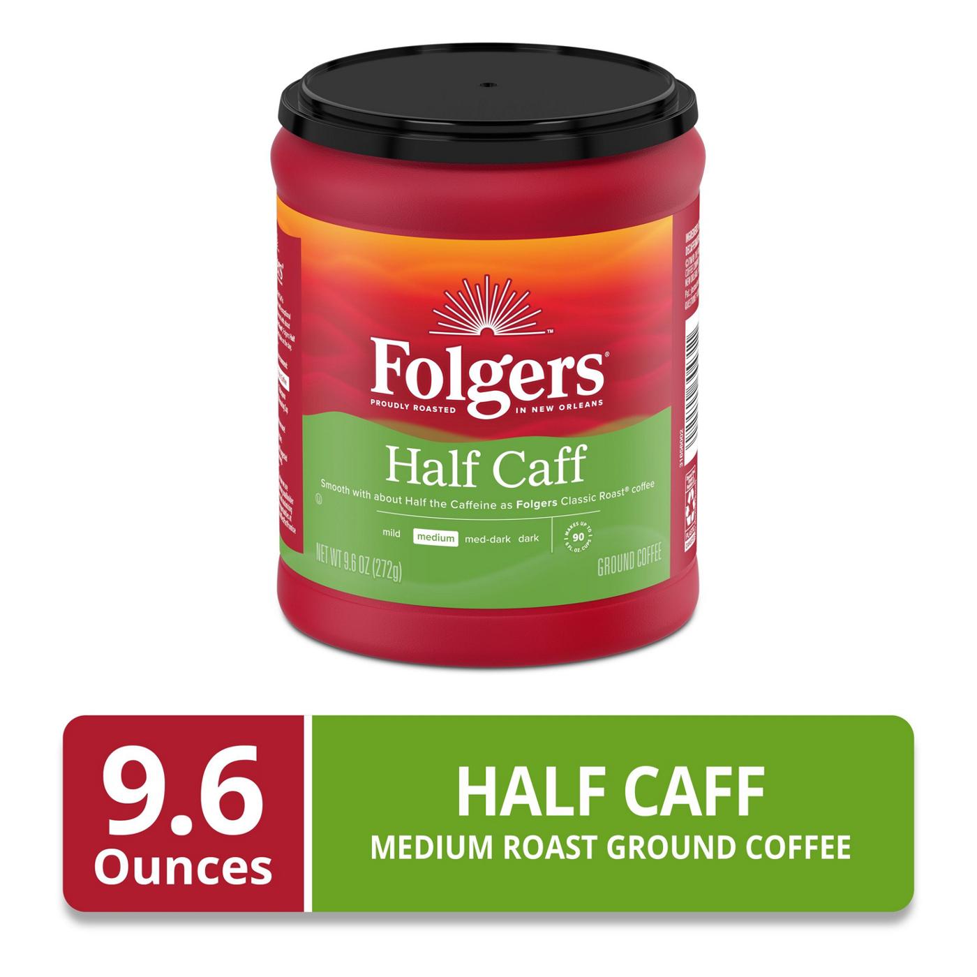 Folgers 1/2 Caff Medium Roast Ground Coffee; image 4 of 7