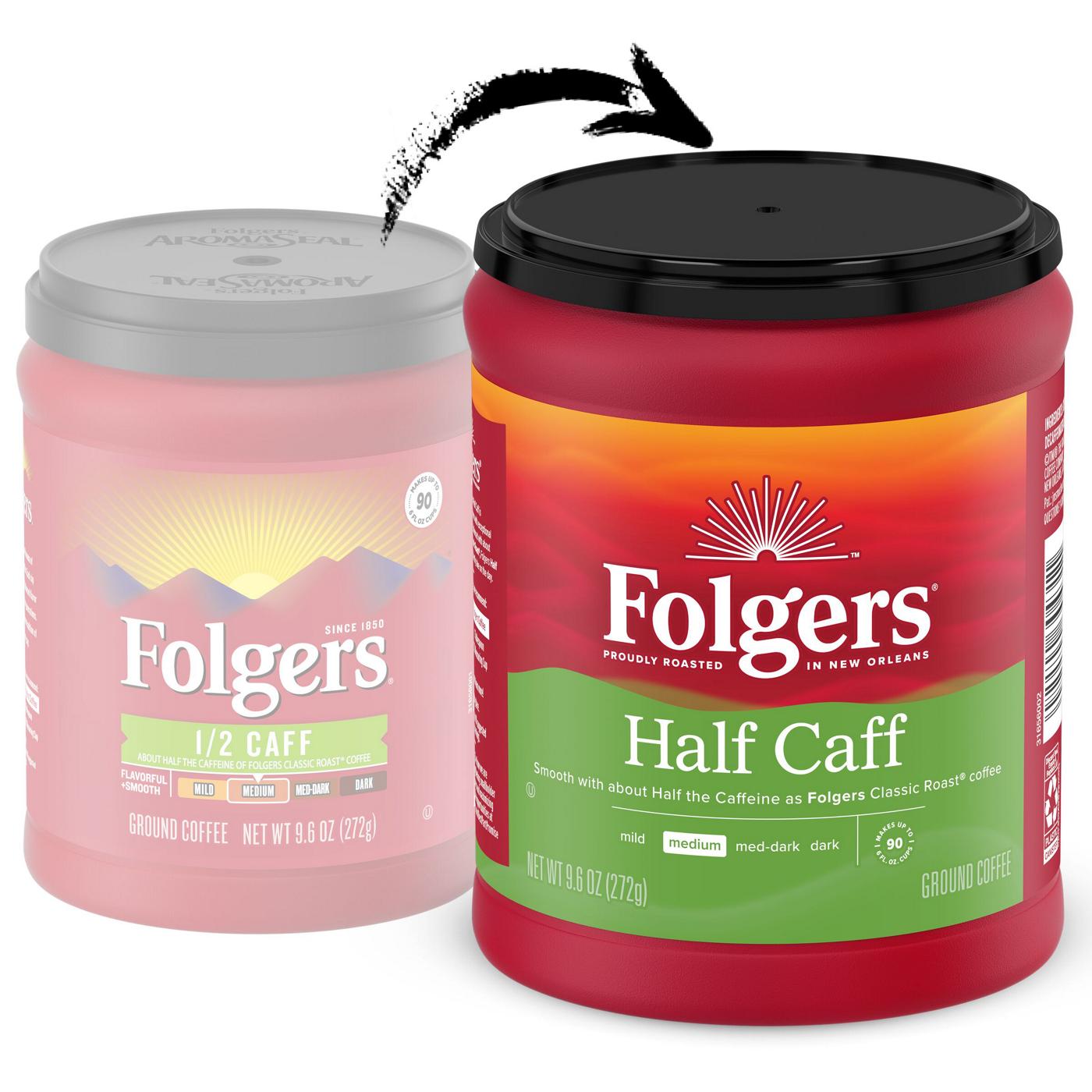Folgers 1/2 Caff Medium Roast Ground Coffee; image 5 of 9