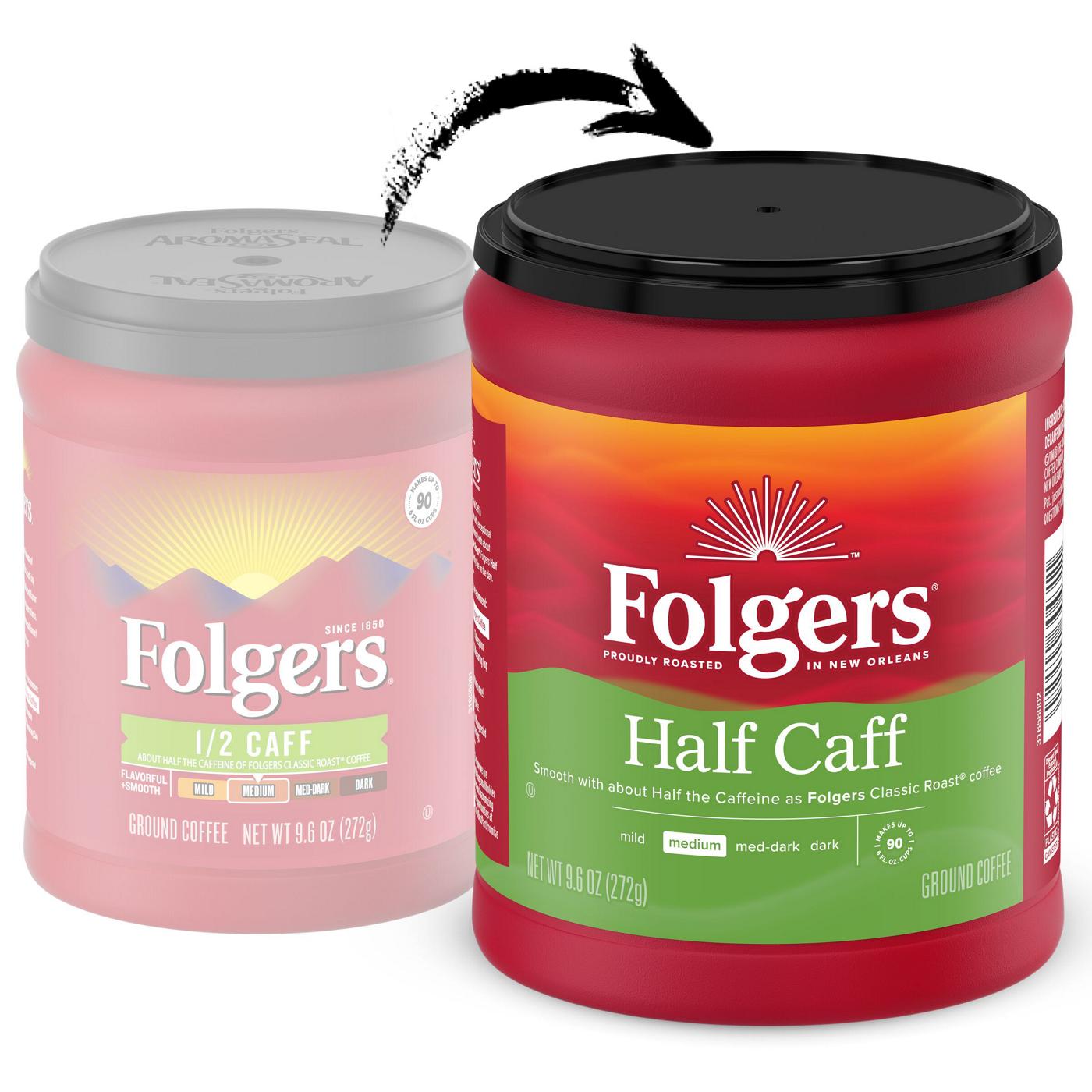 Folgers 1/2 Caff Medium Roast Ground Coffee; image 5 of 7