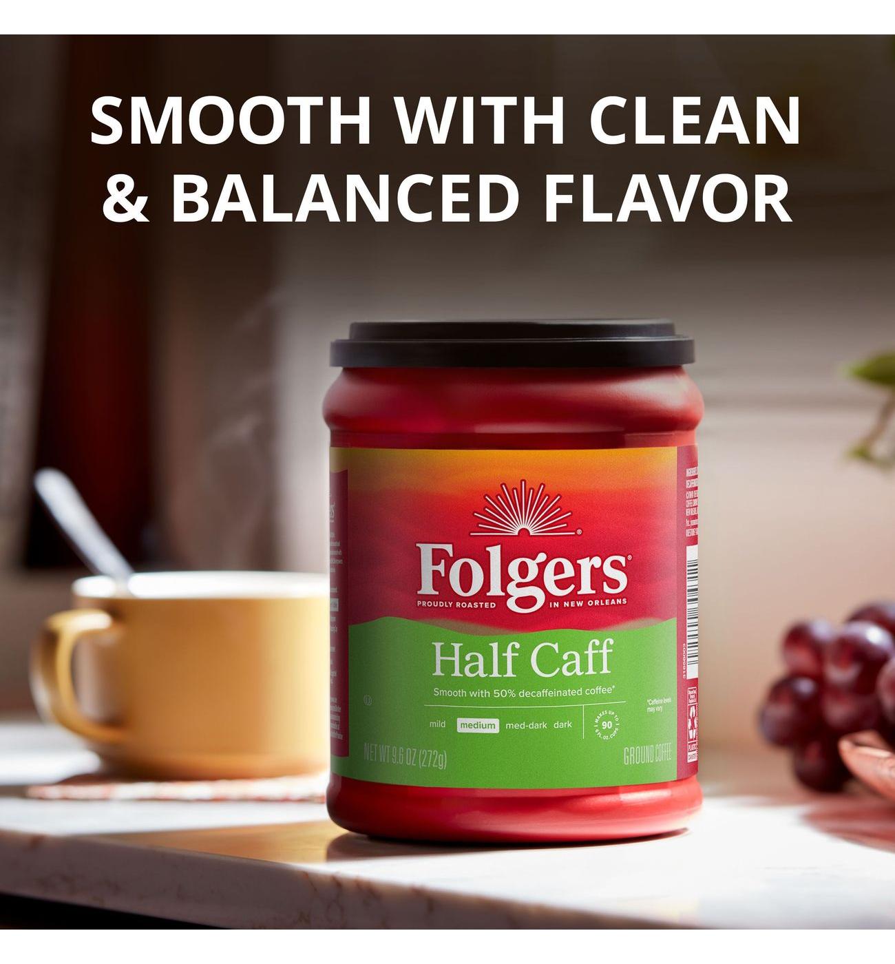 Folgers 1/2 Caff Medium Roast Ground Coffee; image 9 of 9