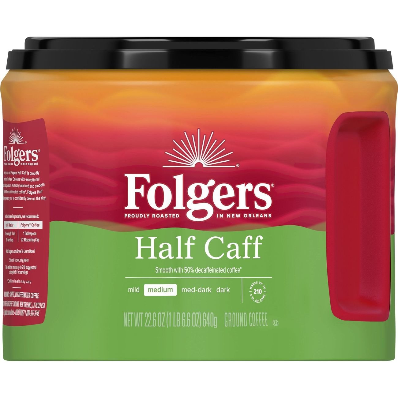 Folgers 1/2 Caff Medium Roast Ground Coffee Shop Coffee at HEB