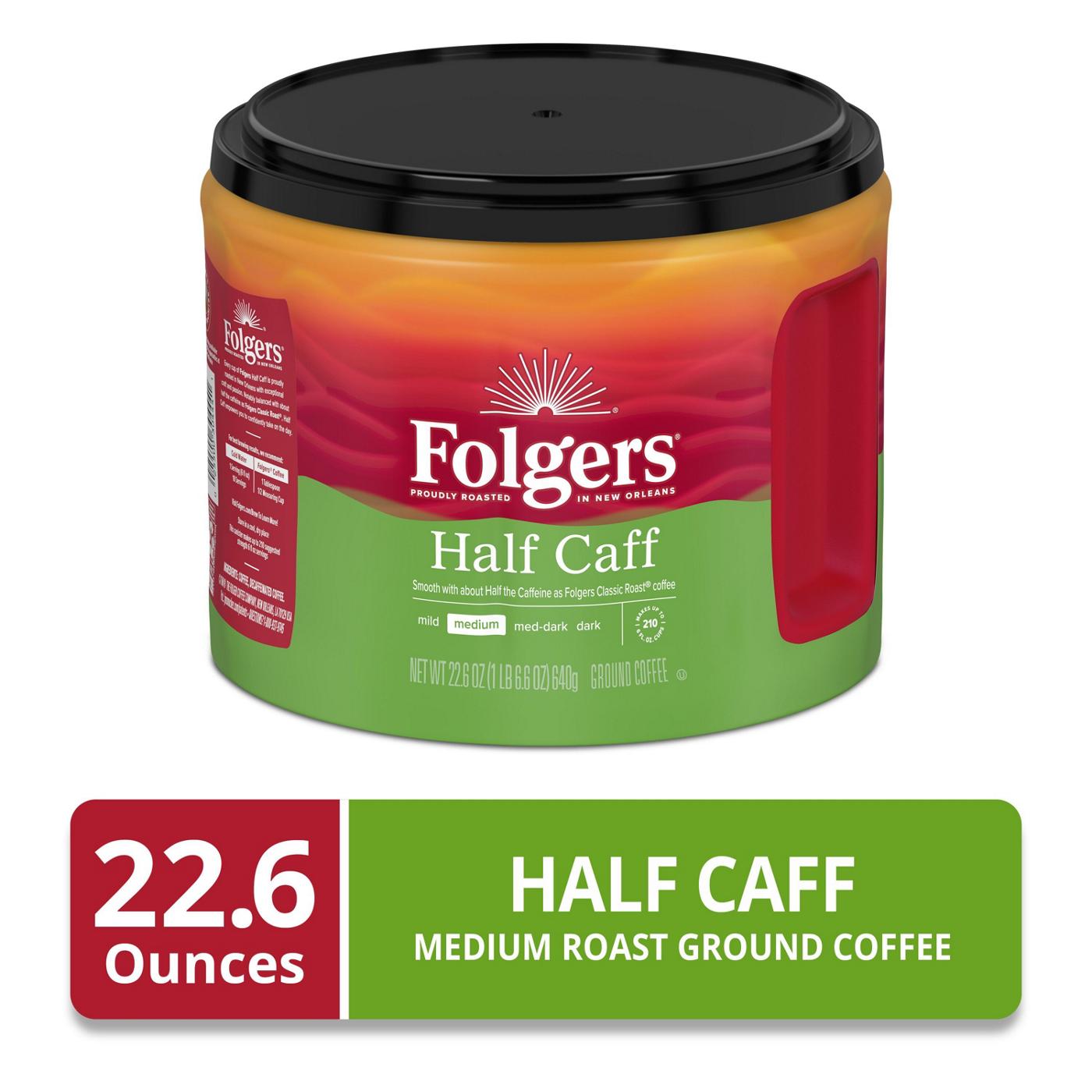 Folgers 1/2 Caff Medium Roast Ground Coffee; image 6 of 6