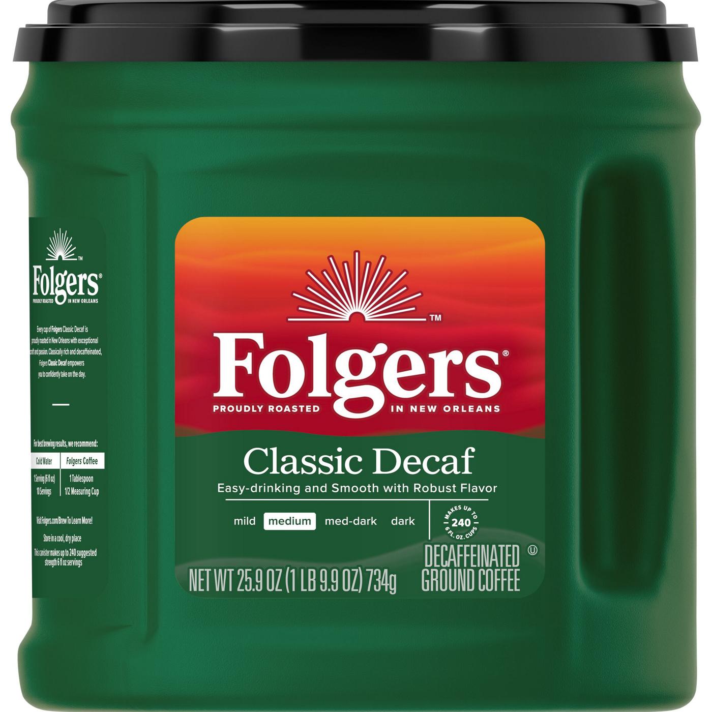 Folgers Classic Decaf Medium Roast Ground Coffee; image 1 of 7