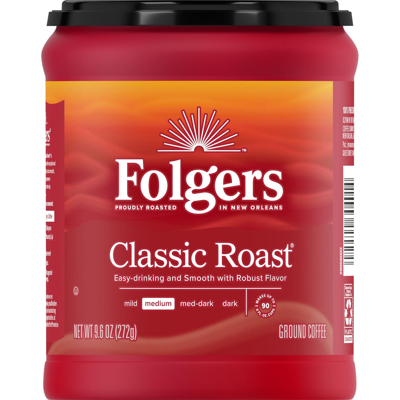 Folgers Classic Roast Medium Roast Ground Coffee; image 1 of 5