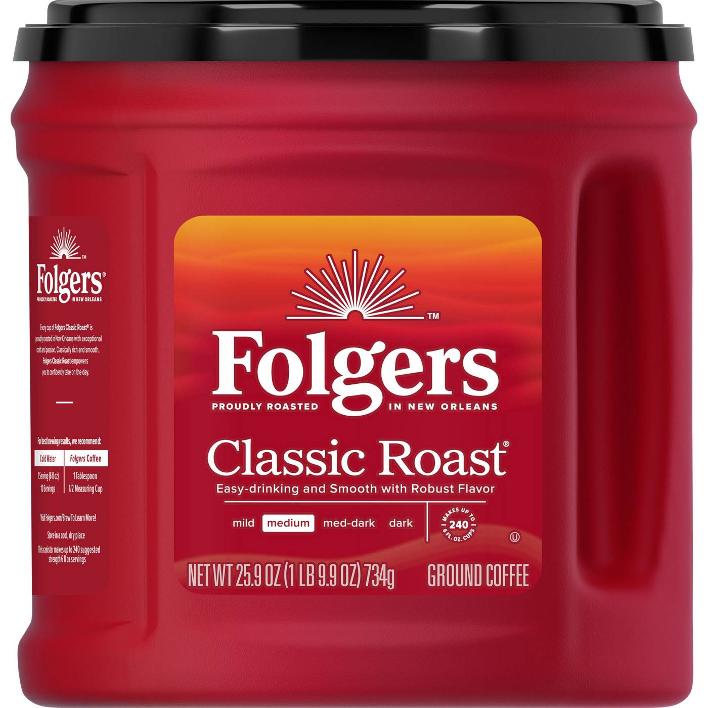 Folgers Classic Roast Medium Roast Ground Coffee; image 1 of 5