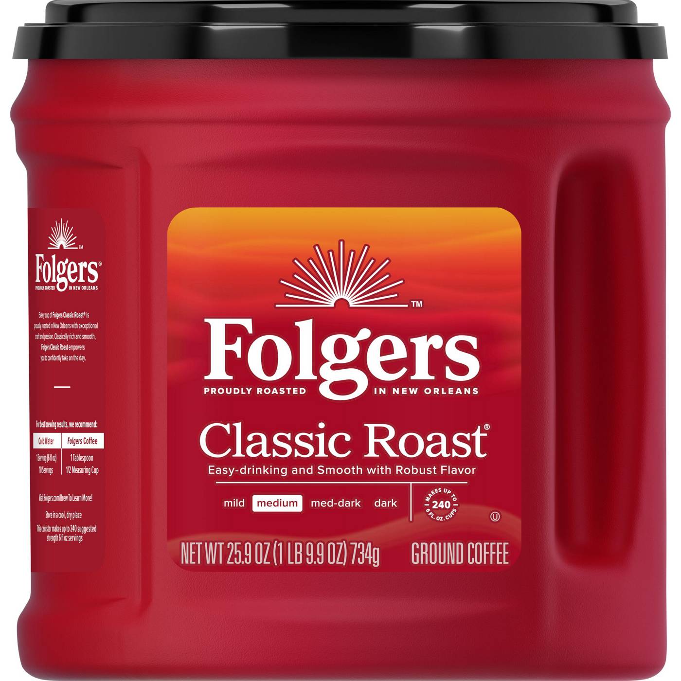 Folgers Classic Roast Medium Roast Ground Coffee; image 1 of 7