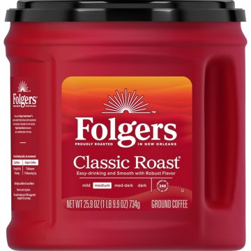 Folgers Classic Roast Medium Roast Ground Coffee, 25.9 oz