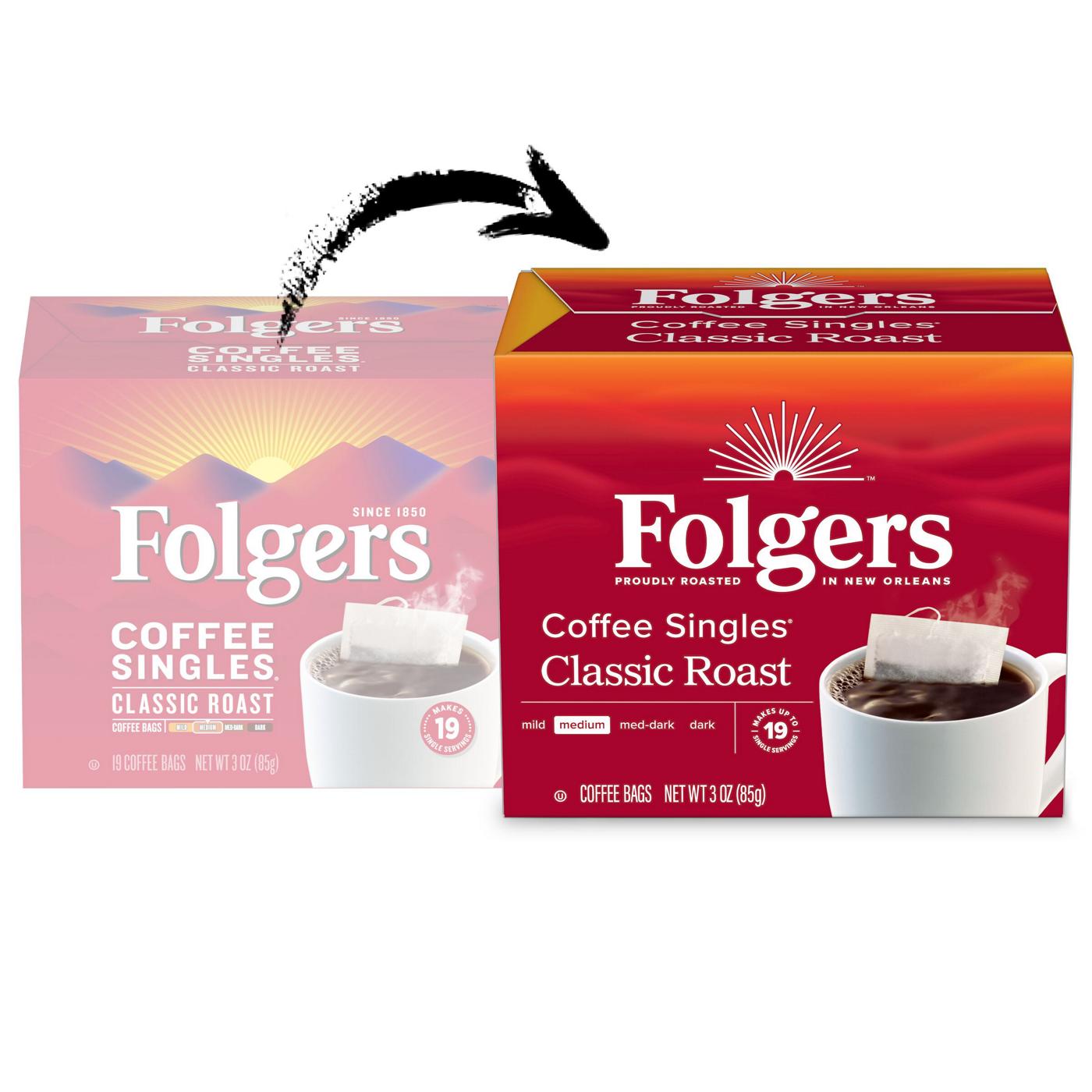 Folgers Coffee Singles Classic Roast Instant Coffee Bags; image 3 of 7