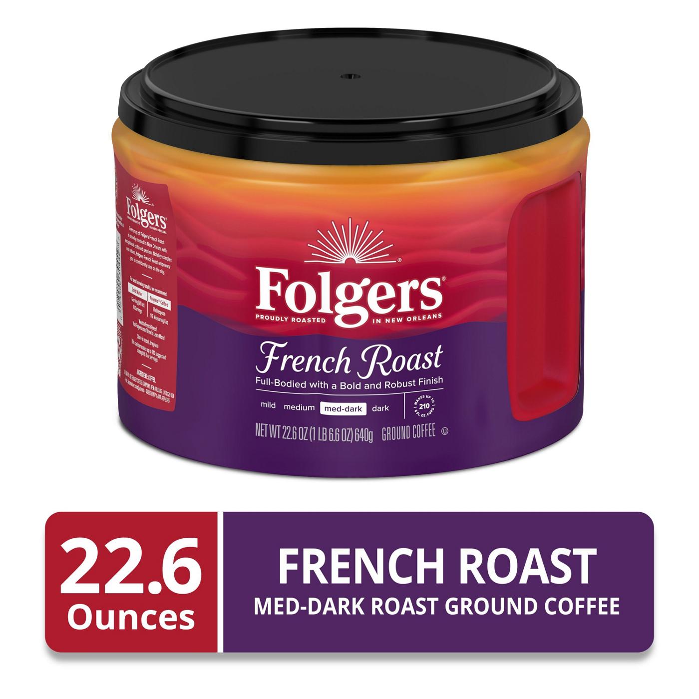 Folgers French Roast Med-Dark Roast Ground Coffee; image 3 of 5