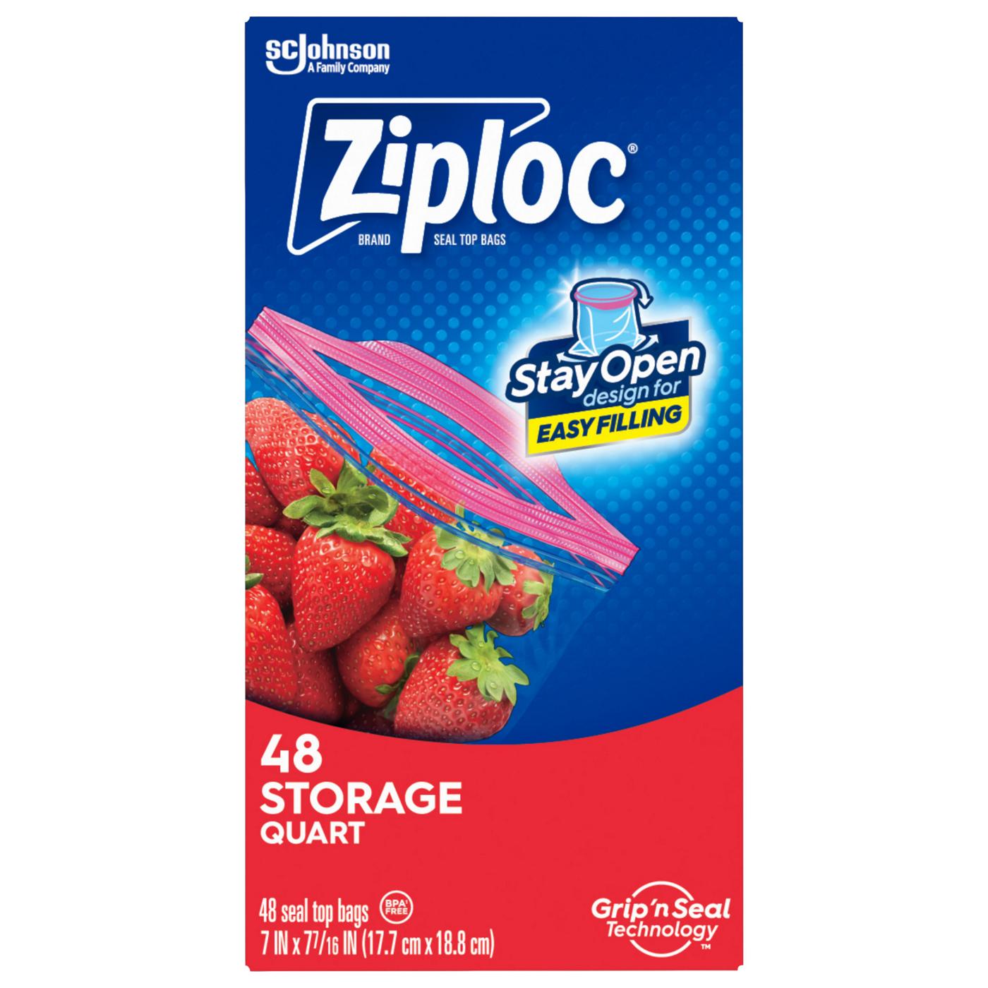 Ziploc Double Zipper Quart Storage Bags; image 2 of 11