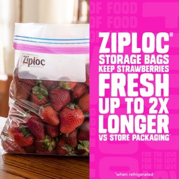 Ziploc Gallon Storage Bags, Stay Open Design, 42 ct