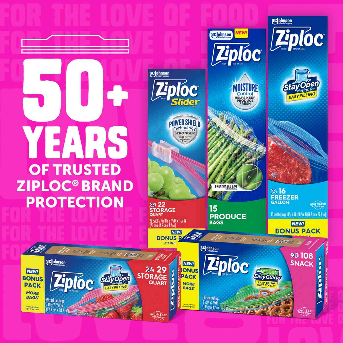 Ziploc Gallon Storage Bags, Stay Open Design; image 5 of 19