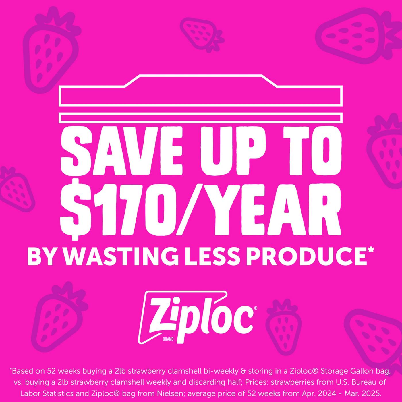 Ziploc Gallon Storage Bags, Stay Open Design; image 9 of 19