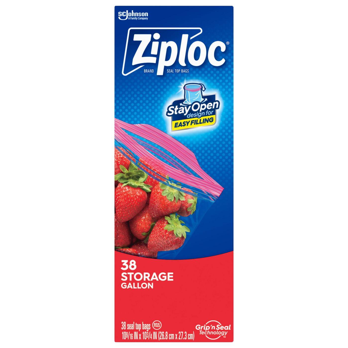 Ziploc Gallon Storage Bags, Stay Open Design; image 10 of 19