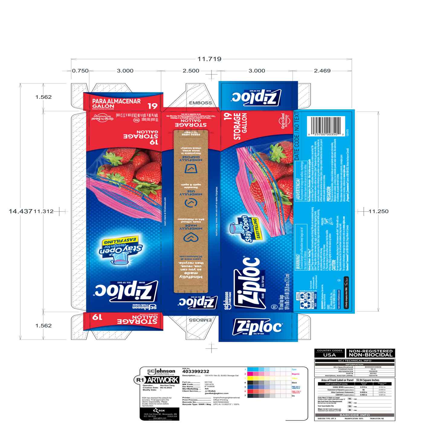 Ziploc Double Zipper Gallon Storage Bags; image 11 of 12