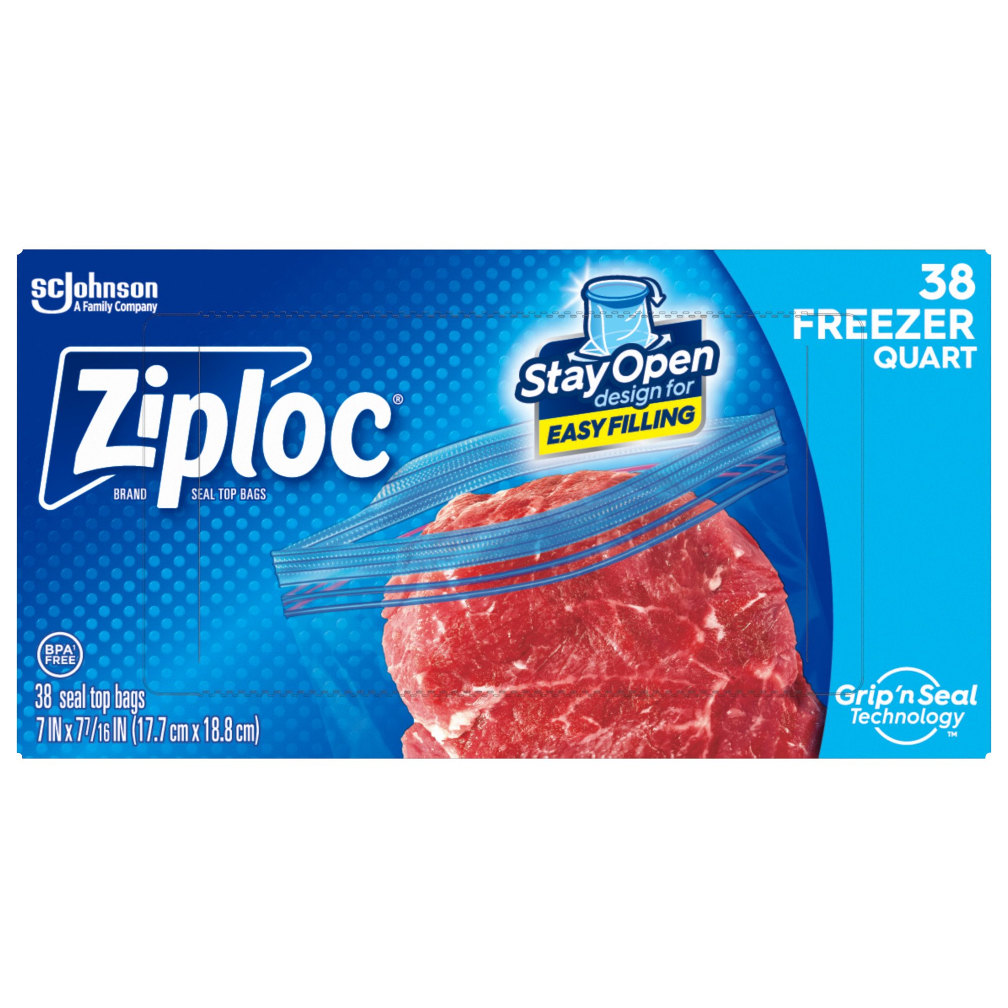 Ziploc® Two-Gallon Freezer Bags w/ Double Zipper & Write-On Label