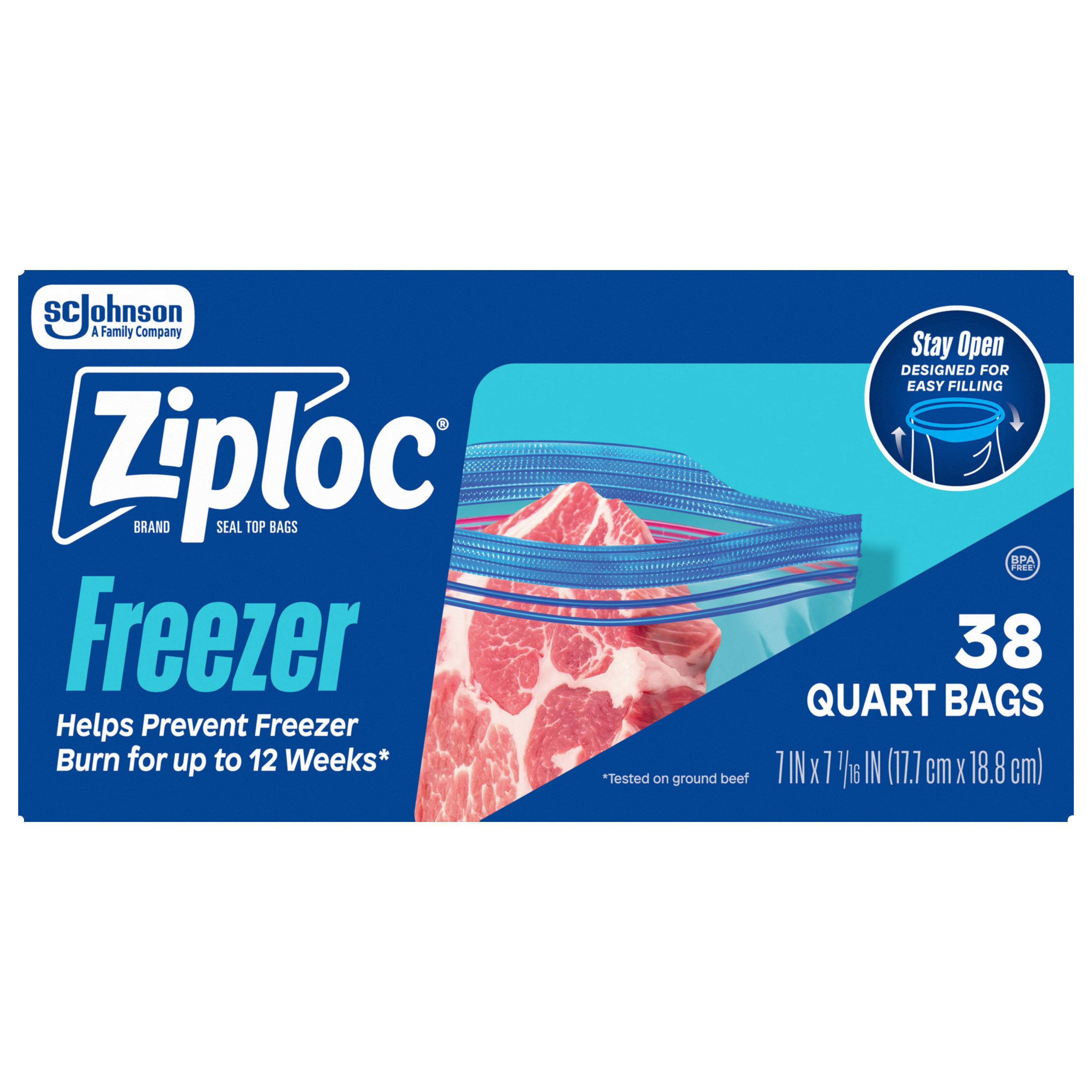 Ziploc Double Zipper Quart Freezer Bags Shop Storage bags at HEB