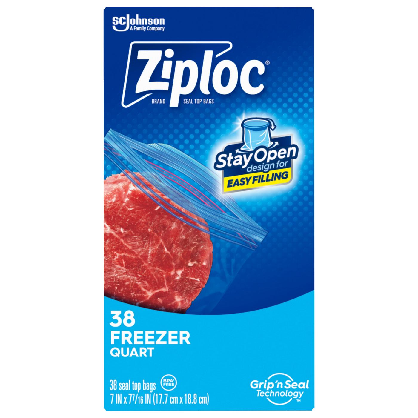 Ziploc Double Zipper Quart Freezer Bags; image 5 of 12