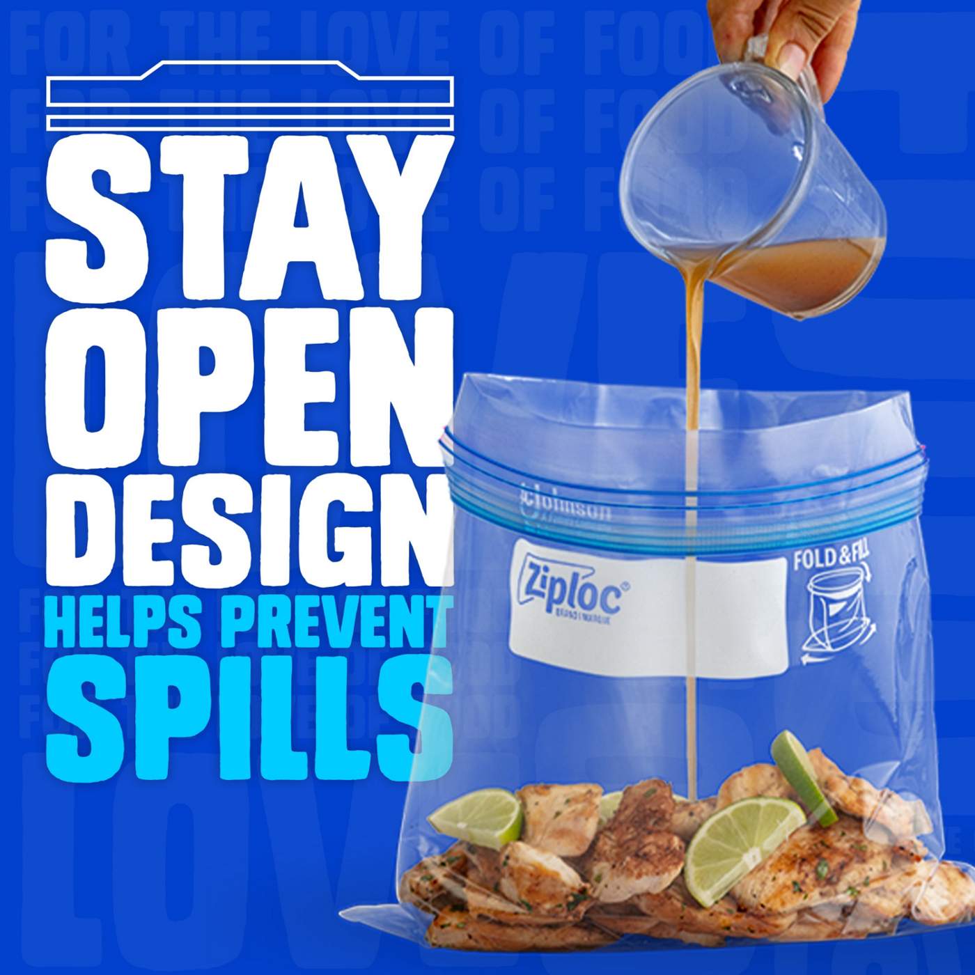 Ziploc Quart Freezer Storage Bags, Stay Open Design; image 2 of 8