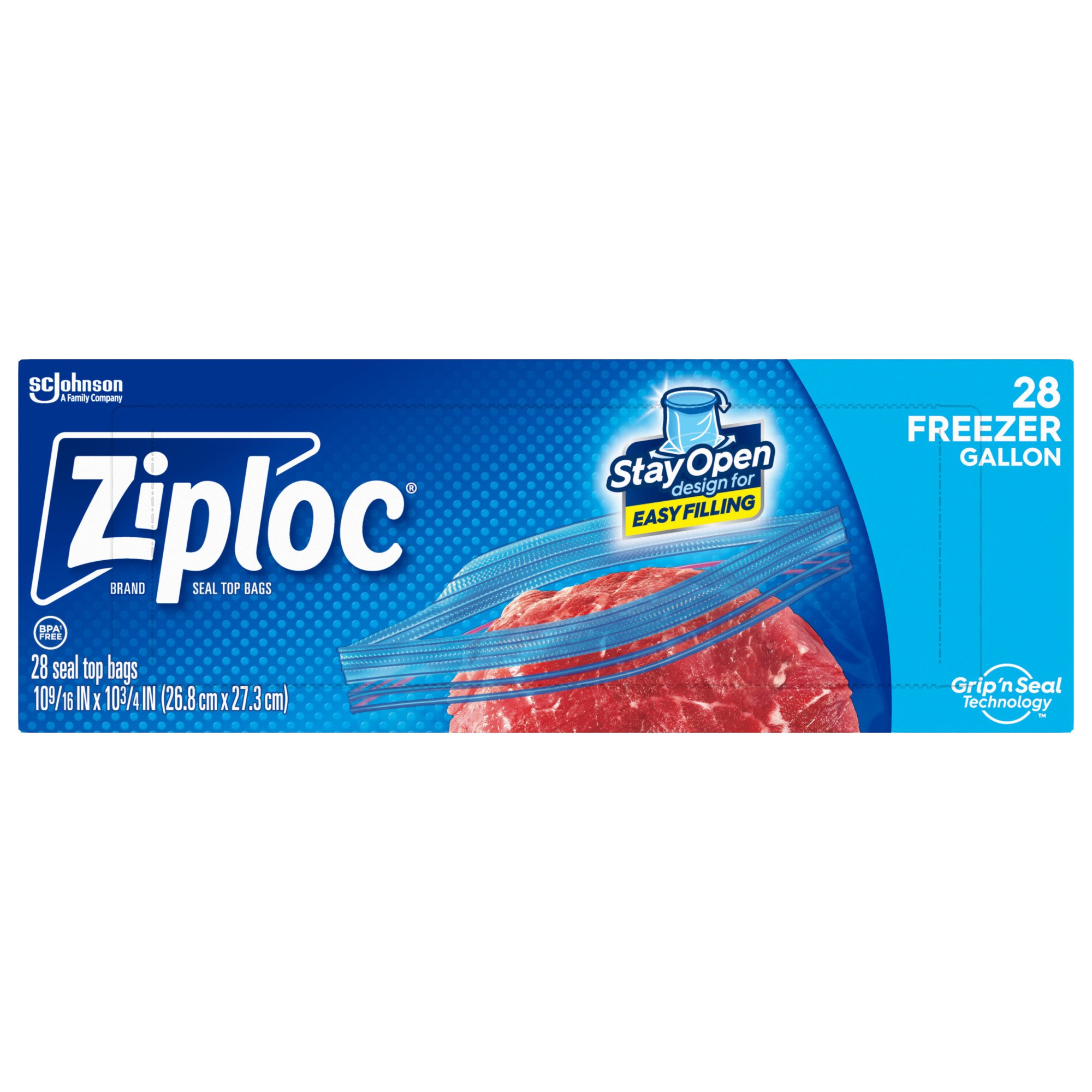 Ziploc® Freezer Bags - 2 Gallon S-23780 - Uline