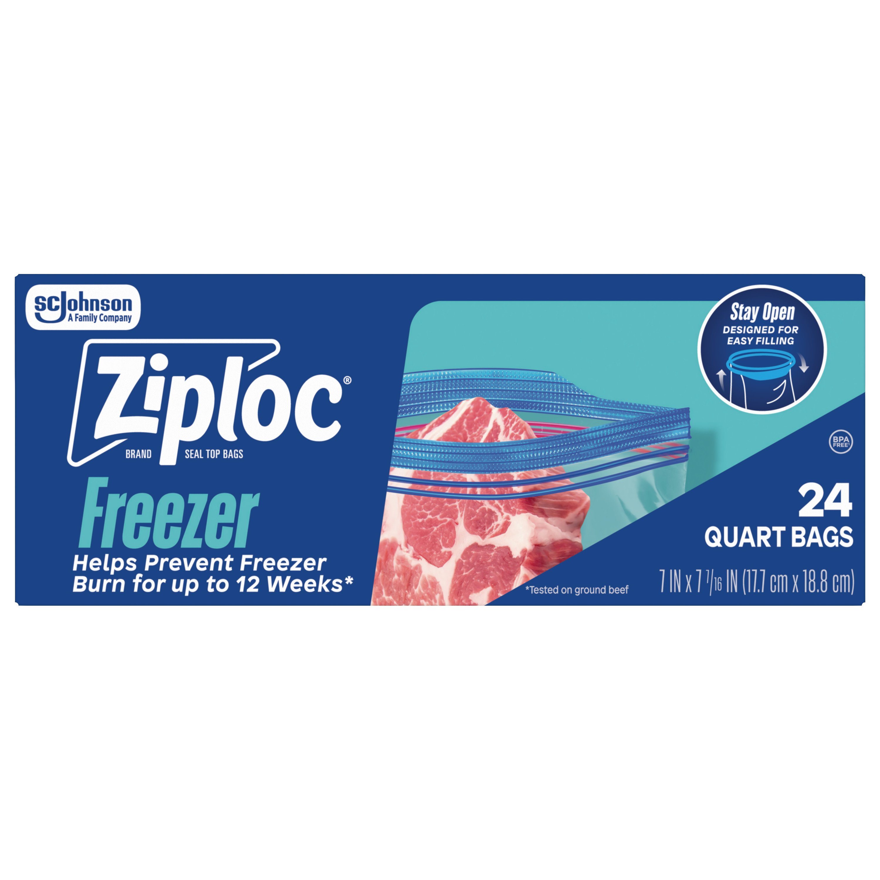 Ziploc Double Zipper Quart Freezer Bags Shop Storage bags at HEB