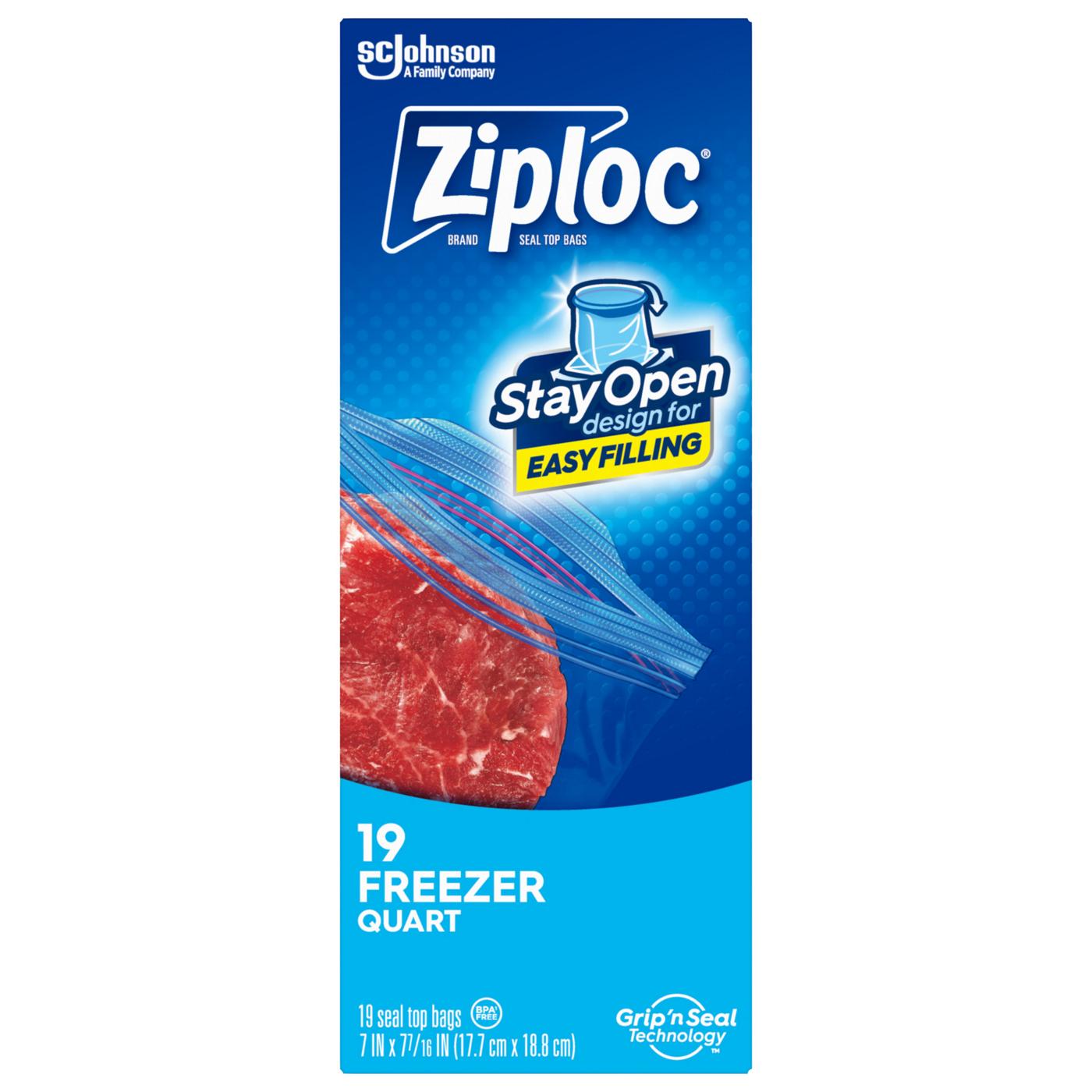 Ziploc Double Zipper Quart Freezer Bags; image 3 of 12