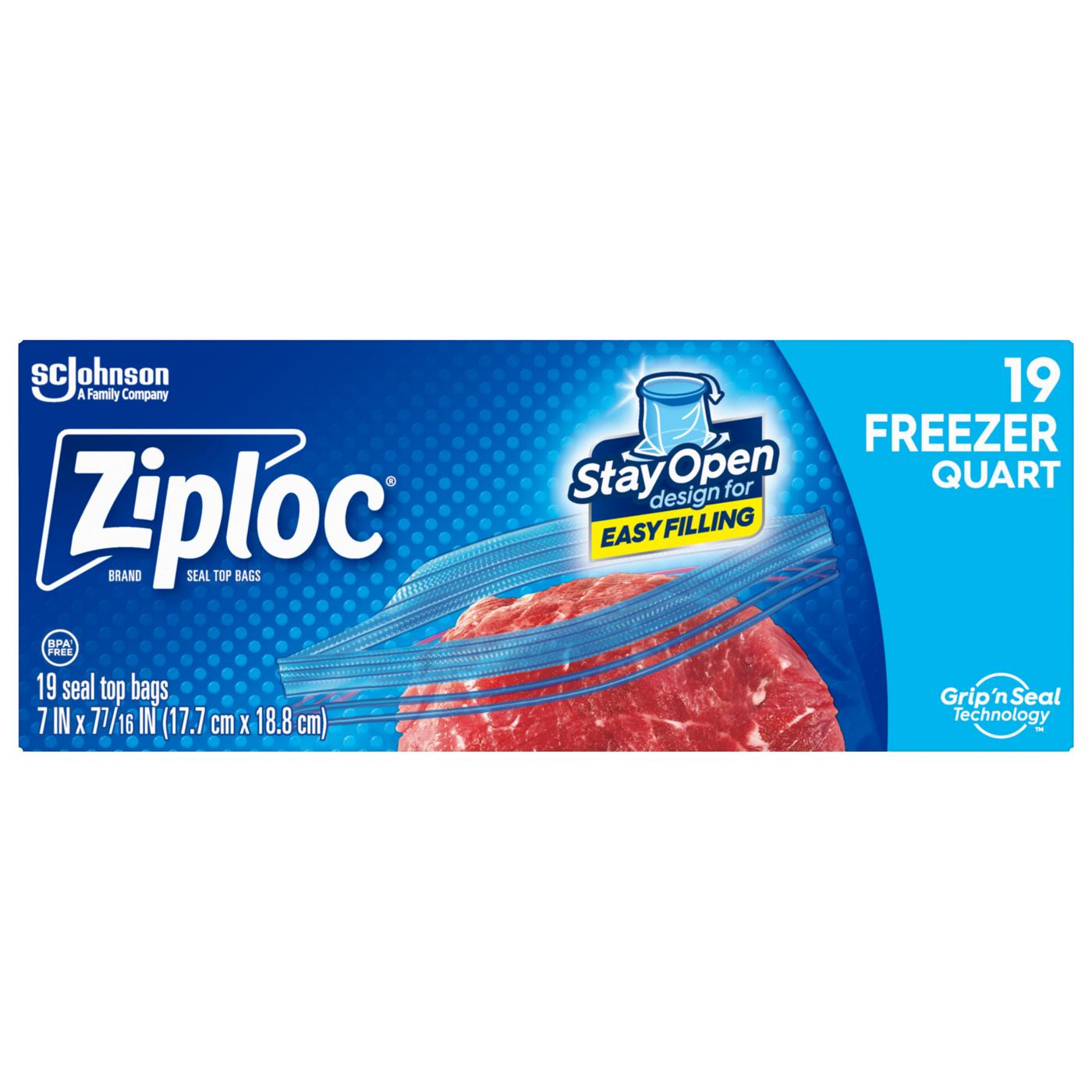 Ziploc Double Zipper Quart Storage Bags