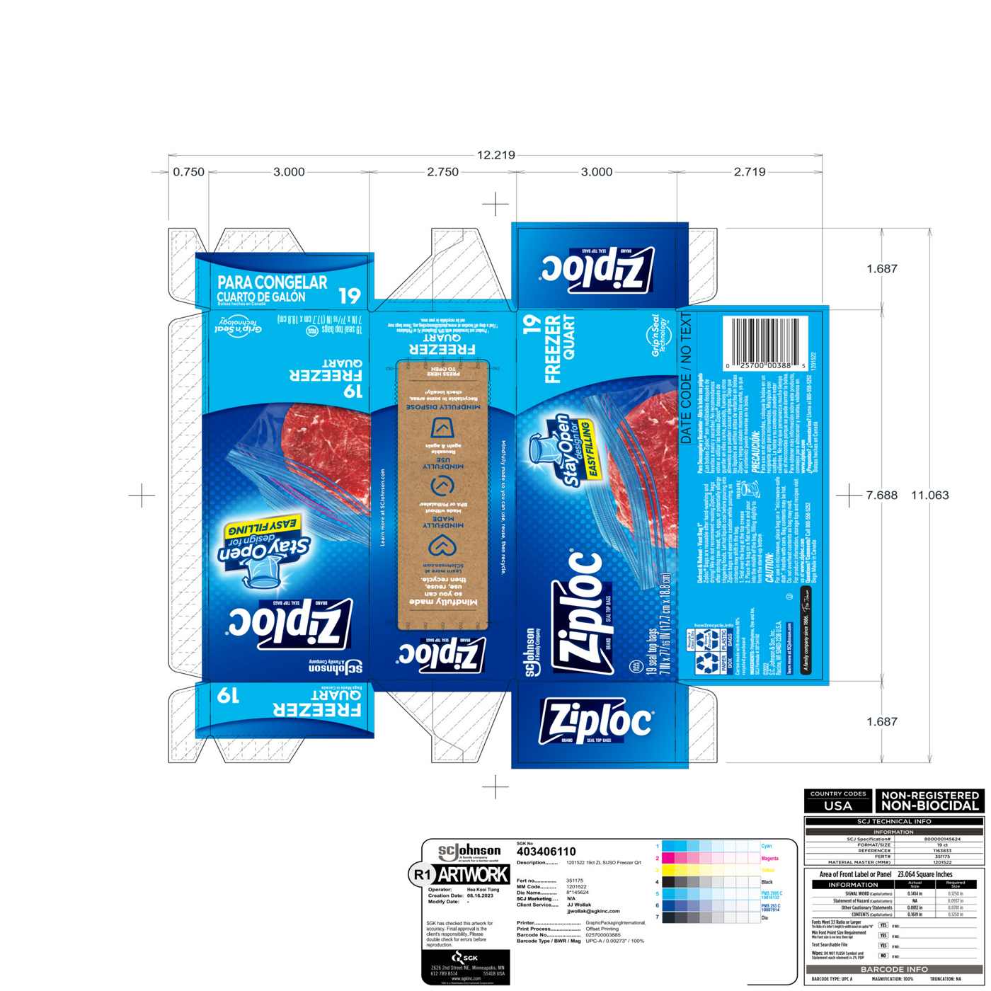 Ziploc Double Zipper Quart Freezer Bags; image 8 of 12