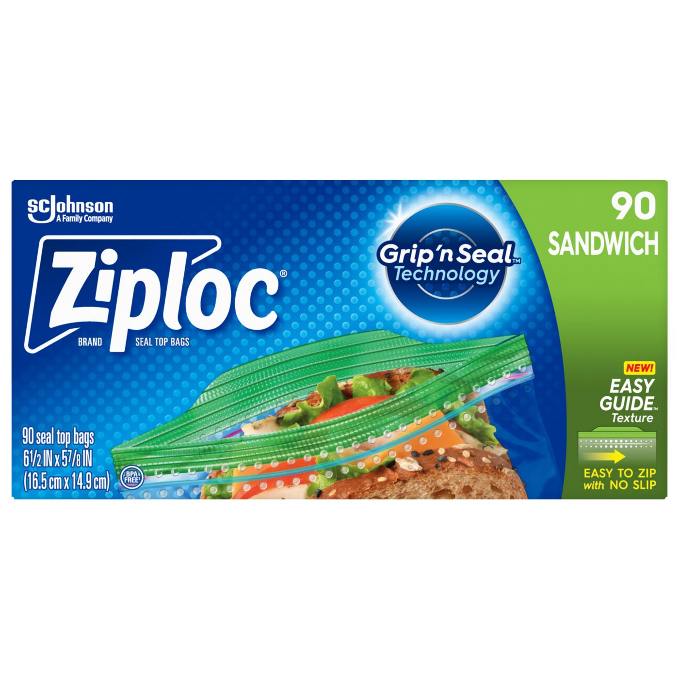Ziploc Sandwich Bags with EasyGuide; image 1 of 6