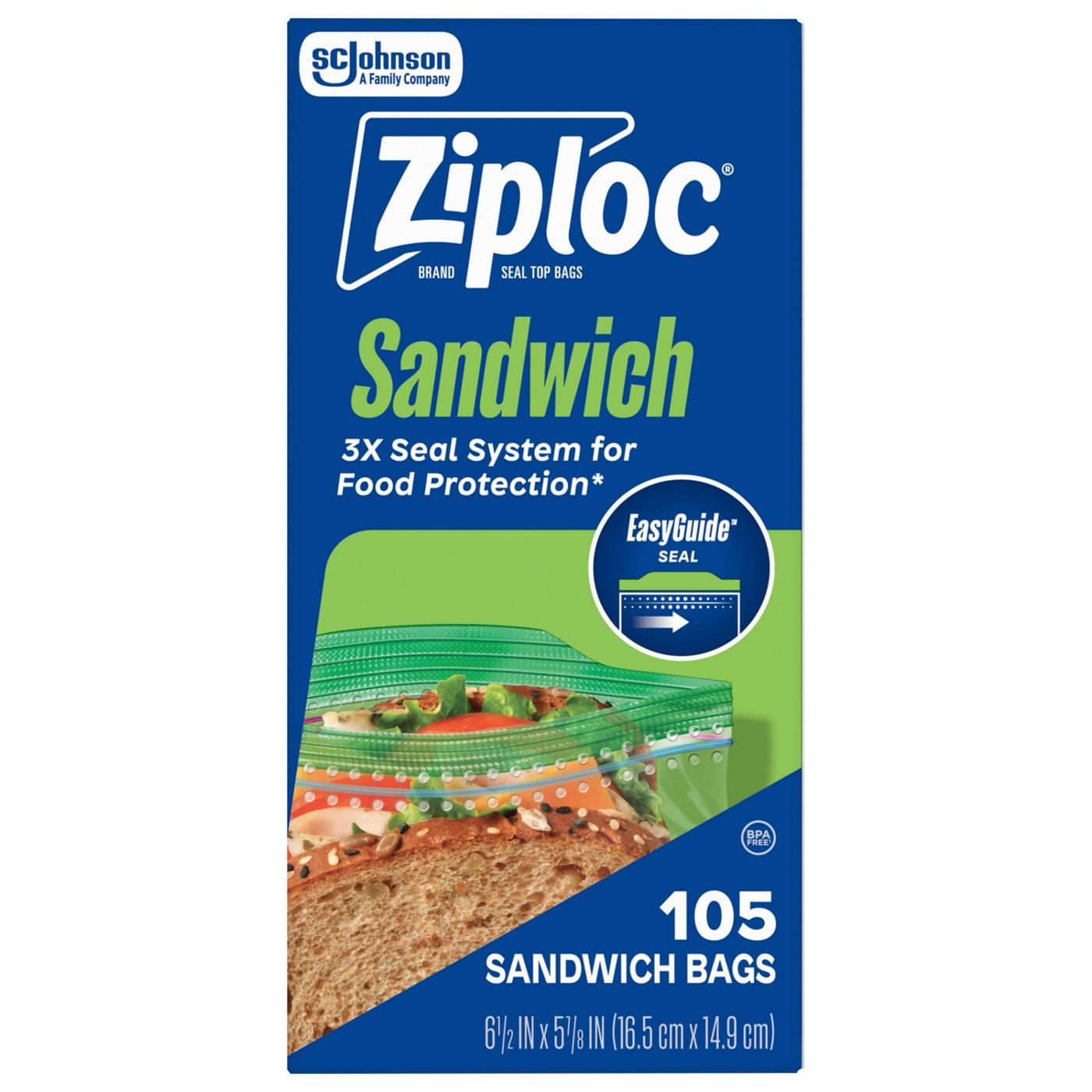 Ziploc Sandwich Bags with EasyGuide Texture, Grip ’n Seal Technology; image 10 of 15